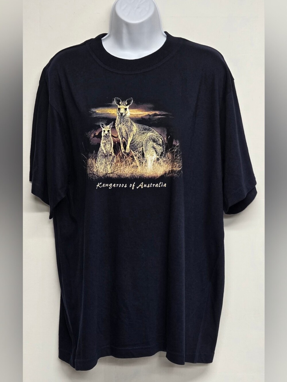 Gooses T Shirt 18 L Kangaroos Of Australia Emblem Navy Blue 100% Cotton